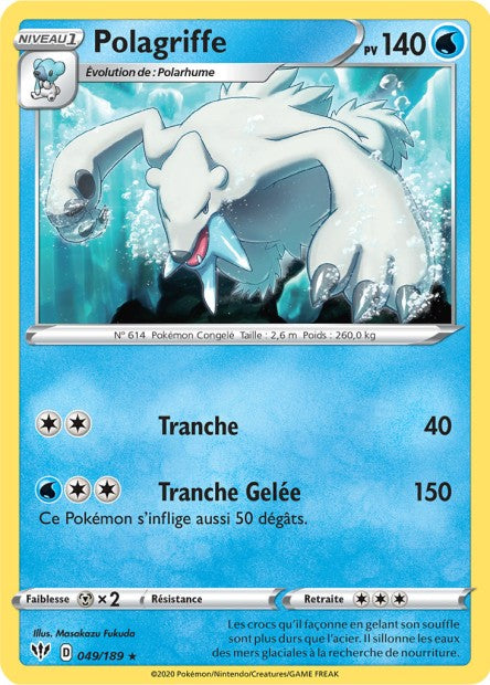 Carte Pokémon Polagriffe 049/189 SWSH3 Ténèbres Embrasées EB03 Neuf FR LorenZone