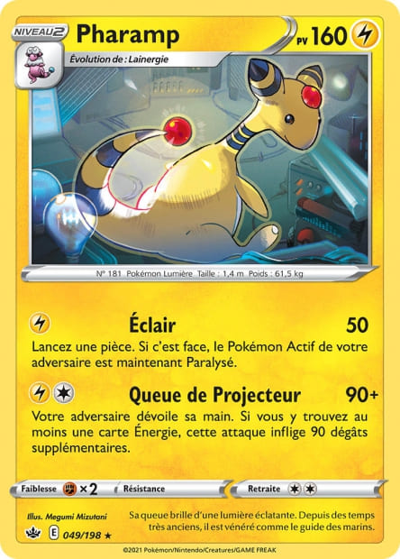 Carte Pokémon Pharamp 049/198 CRE Règne de Glace EB06 Neuf FR LorenZone