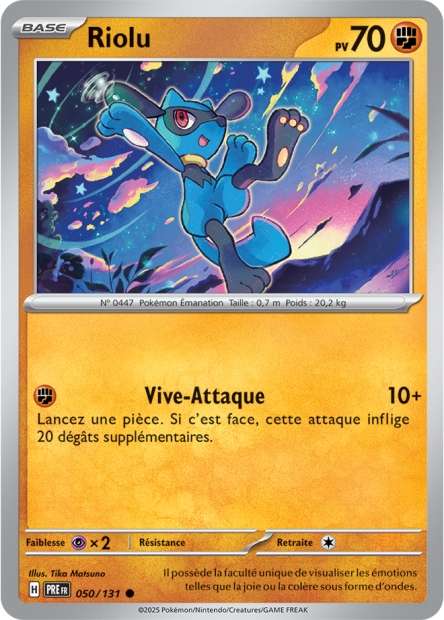 Carte Pokémon Riolu 050/131 Evolutions Prismatiques PRE EV8_5 Neuf FR LorenZone