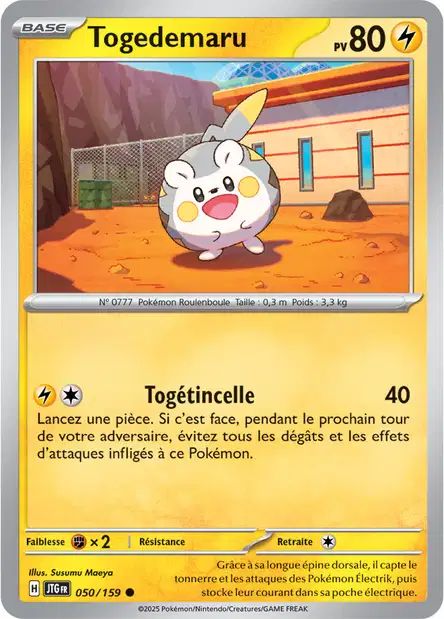 Carte Pokémon Togedemaru 050/159 JTG Aventures Ensemble EV09 Neuf FR LorenZone
