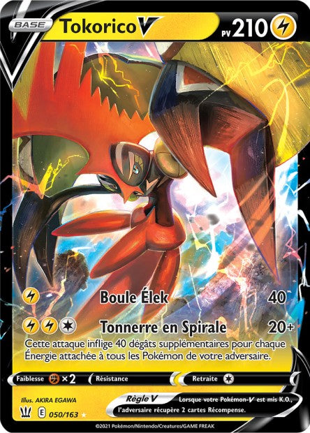 Carte Pokémon Tokorico V 050/163 SWSH5 Styles de Combat EB05 Neuf FR LorenZone