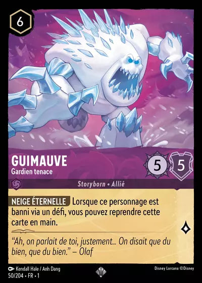 Carte Lorcana - Disney Guimauve, Gardien tenace 050/204 Chapitre 01 Premier Chapitre FC Neuf FR LorenZone