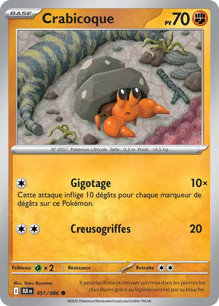 Carte Pokémon Crabicoque 051/086 BLK Foudre Noire EV10_5 Neuf FR LorenZone