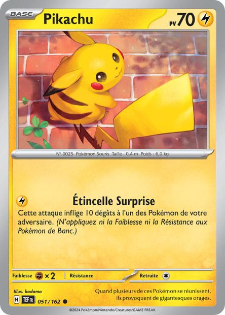Carte Pokémon Pikachu 051/162 TEF Forces Temporelles EV05 Neuf FR LorenZone