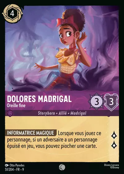 Carte Lorcana - Disney Dolores Madrigal, Oreille fine 051/204 Chapitre 09 Fabuleux FAB Neuf FR LorenZone