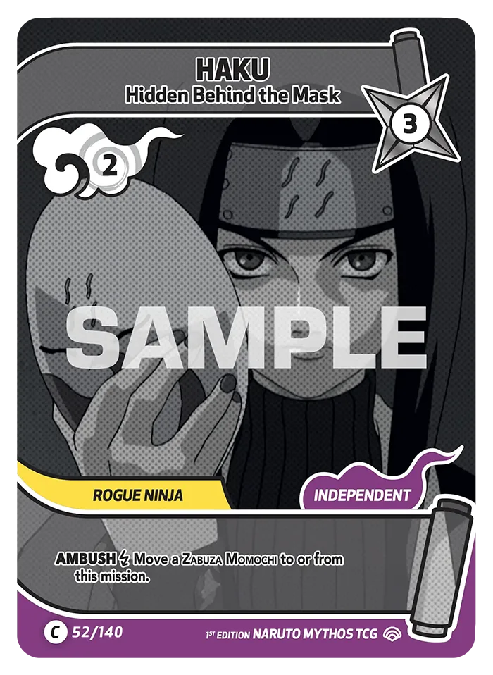Carte Naruto Mythos Haku Hidden Behind the Mask 052/140 Common Full Art Shinobi Shiren 2ème Chapitre Neuf EN LorenZone