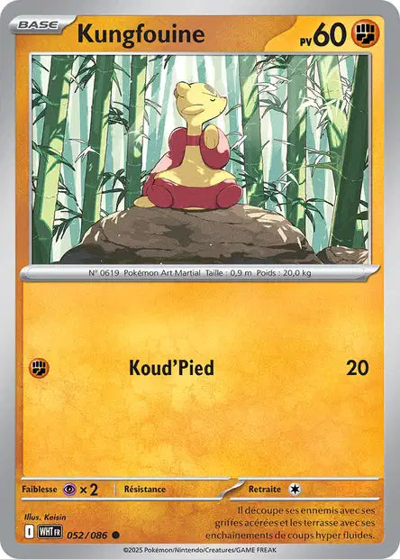 Carte Pokémon Kungfouine 052/086 WHT Flamme Blanche EV10_5 Neuf FR LorenZone
