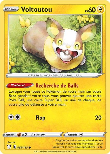Carte Pokémon Voltoutou 052/163 SWSH5 Styles de Combat EB05 Neuf FR LorenZone