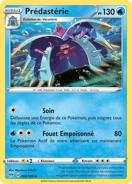 Carte Pokémon Prédastérie 052/189 SWSH3 Ténèbres Embrasées EB03 Neuf FR LorenZone