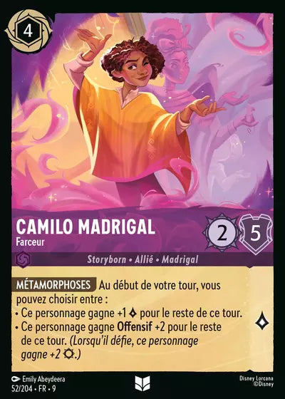 Carte Lorcana - Disney Camilo Madrigal, Farceur 052/204 Chapitre 09 Fabuleux FAB Neuf FR LorenZone