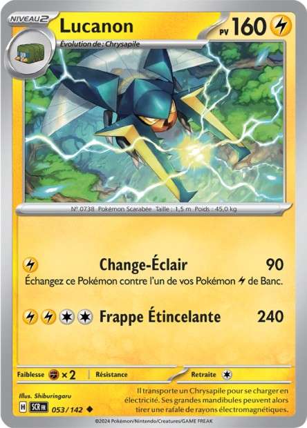 Carte Pokémon Lucanon 053/142 SCR Couronne Stellaire EV07 Neuf FR LorenZone