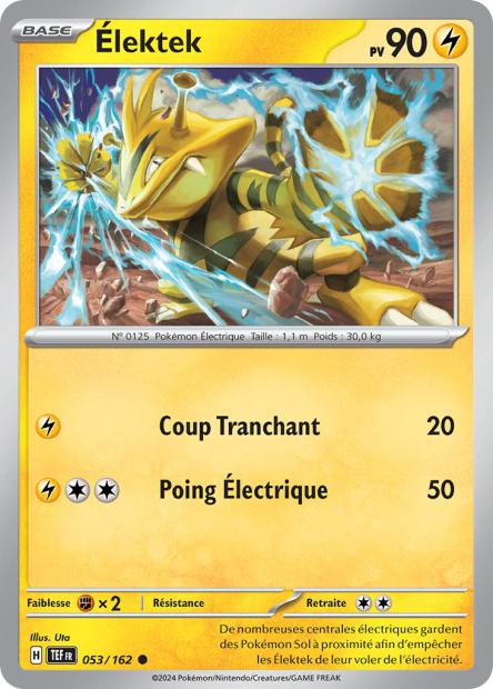 Carte Pokémon Élektek 053/162 TEF Forces Temporelles EV05 Neuf FR LorenZone