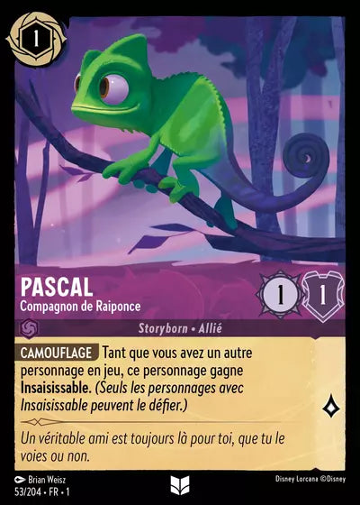Carte Lorcana - Disney Pascal, Compagnon de Raiponce 053/204 Chapitre 01 Premier Chapitre FC Neuf FR LorenZone