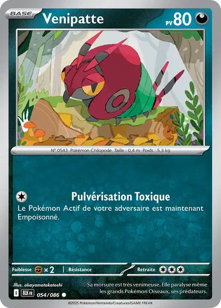 Carte Pokémon Venipatte 054/086 BLK Foudre Noire EV10_5 Neuf FR LorenZone