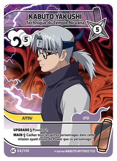 Carte Naruto Mythos KABUTO YAKUSHI – Technique du Temple Nirvana 054/130 UC 1er Chapitre Neuf FR LorenZone
