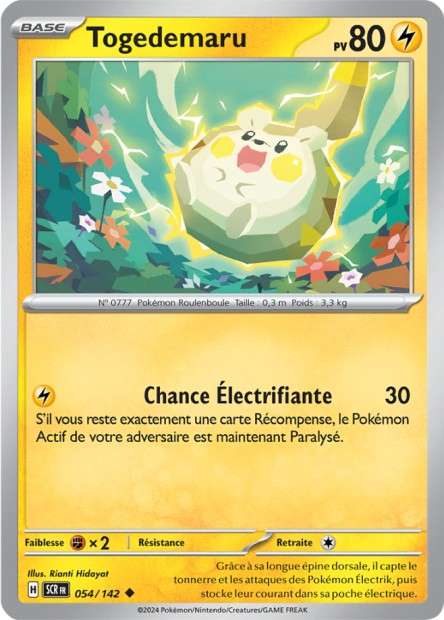 Carte Pokémon Togedemaru 054/142 SCR Couronne Stellaire EV07 Neuf FR LorenZone