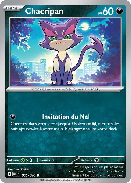 Carte Pokémon Chacripan 055/086 WHT Flamme Blanche EV10_5 Neuf FR LorenZone