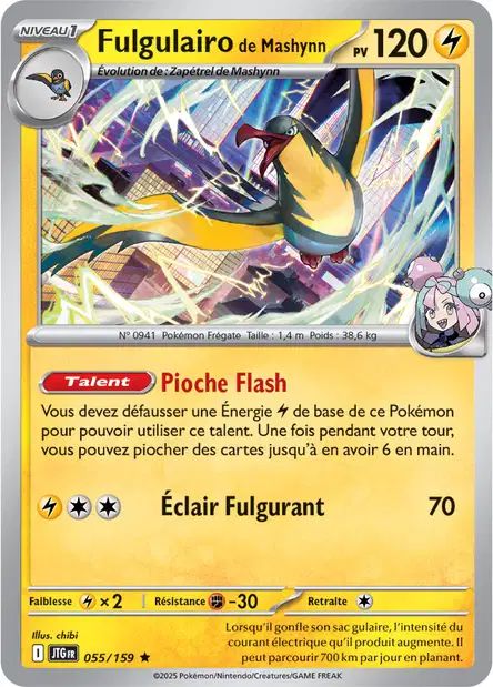 Carte Pokémon Fulgulairo de Mashynn 055/159 JTG Aventures Ensemble EV09 Neuf FR LorenZone