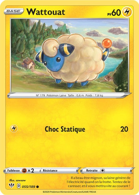 Carte Pokémon Wattouat 055/189 SWSH3 Ténèbres Embrasées EB03 Neuf FR LorenZone