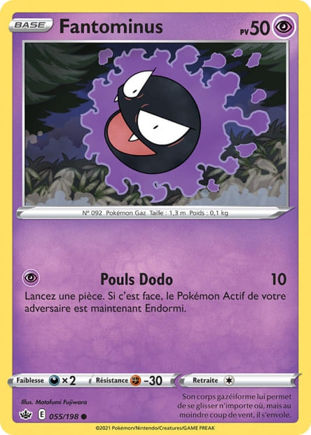Carte Pokémon Fantominus 055/198 CRE Règne de Glace EB06 Neuf FR LorenZone