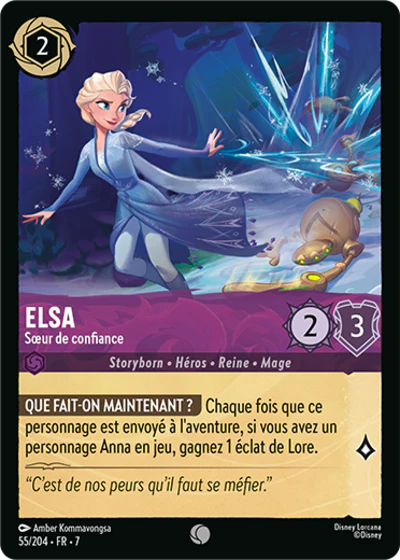 Carte Lorcana - Disney Elsa, Soeur de confiance 055/204 Commune Amber Kommavongsa Chapitre 07 L'Île d'Archazia ARI Neuf FR LorenZone
