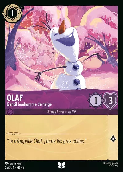 Carte Lorcana - Disney Olaf, Gentil bonhomme de neige 055/204 Chapitre 09 Fabuleux FAB Neuf FR LorenZone