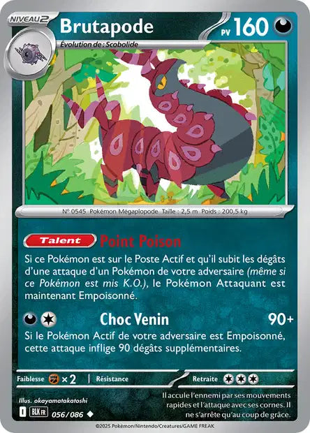 Carte Pokémon Brutapode 056/086 BLK Foudre Noire EV10_5 Neuf FR LorenZone
