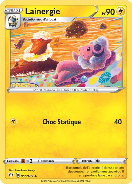 Carte Pokémon Lainergie 056/189 SWSH3 Ténèbres Embrasées EB03 Neuf FR LorenZone