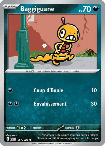 Carte Pokémon Baggiguane 057/086 WHT Flamme Blanche EV10_5 Neuf FR LorenZone