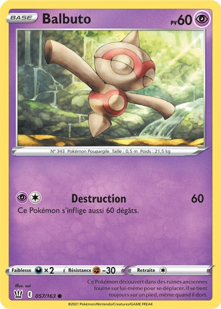 Carte Pokémon Balbuto 057/163 SWSH5 Styles de Combat EB05 Neuf FR LorenZone