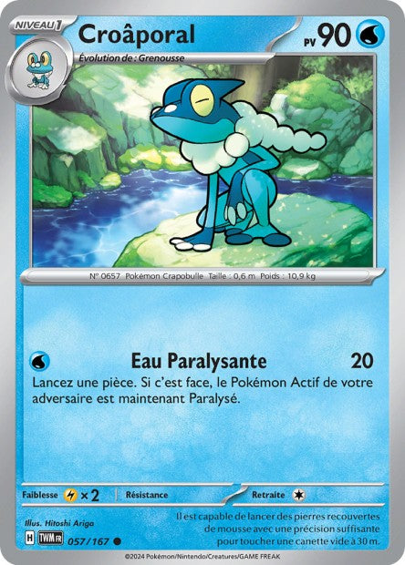 Carte Pokémon Croâporal 057/167 TWM Mascarade Crépusculaire EV06 Neuf FR LorenZone
