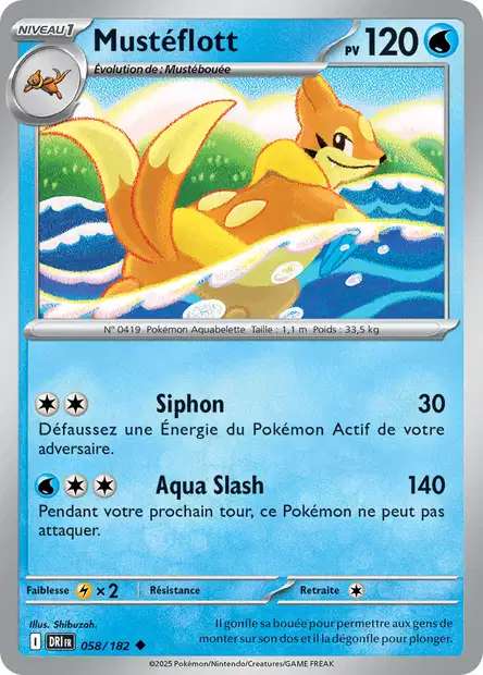 Carte Pokémon Mustéflott 058/182 DRI Rivalités Destinées EV10 Neuf FR LorenZone