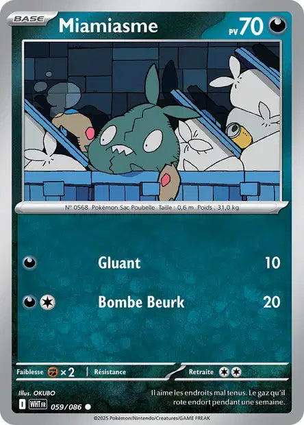 Carte Pokémon Miamiasme 059/086 WHT Flamme Blanche EV10_5 Neuf FR LorenZone
