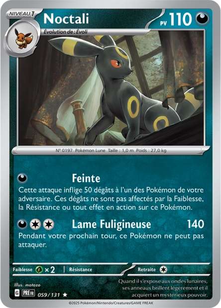 Carte Pokémon Noctali 059/131 Evolutions Prismatiques PRE EV8_5 Neuf FR LorenZone