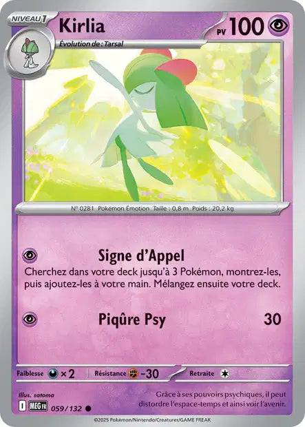 Carte Pokémon Kirlia 059/132 MEG Méga-Évolution ME01 Neuf FR LorenZone