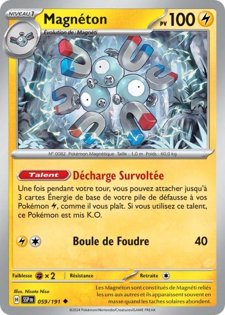 Carte Pokémon Magnéton 059/191 SSP Étincelles Déferlantes EV08 Neuf FR LorenZone