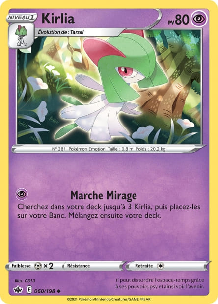Carte Pokémon Kirlia 060/198 CRE Règne de Glace EB06 Neuf FR LorenZone