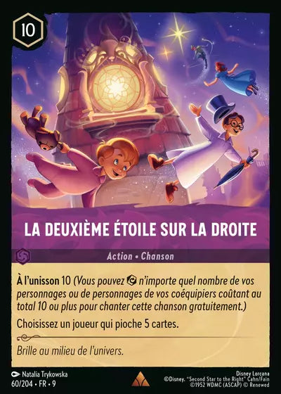Carte Lorcana - Disney La Deuxième Étoile sur la Droite 060/204 Chapitre 09 Fabuleux FAB Neuf FR LorenZone