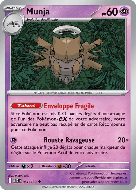 Carte Pokémon Munja 061/132 MEG Méga-Évolution ME01 Neuf FR LorenZone