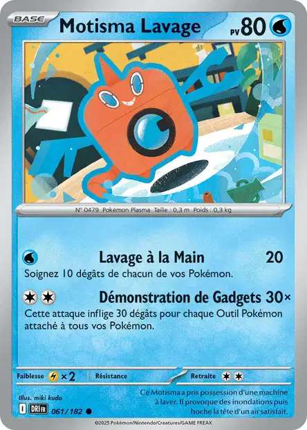 Carte Pokémon Motisma Lavage 061/182 DRI Rivalités Destinées EV10 Neuf FR LorenZone