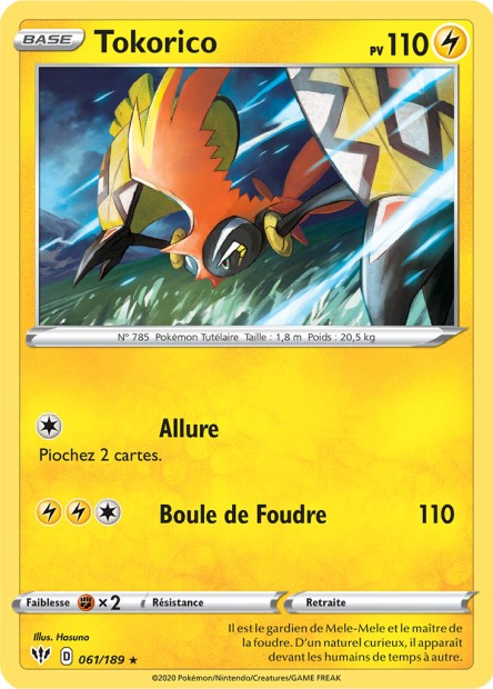 Carte Pokémon Tokorico 061/189 SWSH3 Ténèbres Embrasées EB03 Neuf FR LorenZone