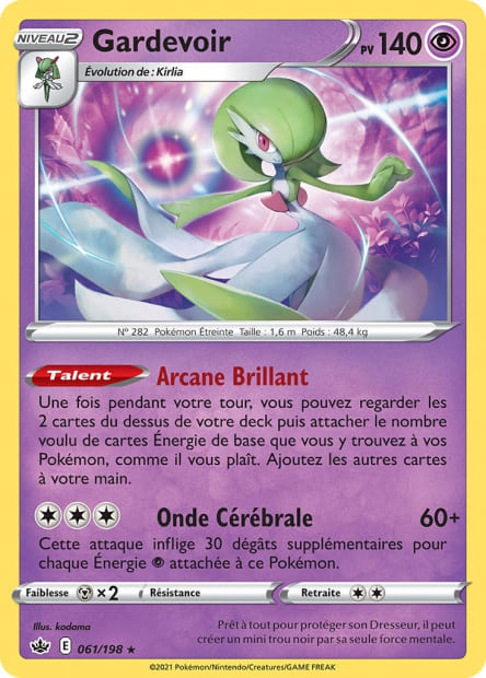 Carte Pokémon Gardevoir 061/198 CRE Règne de Glace EB06 Neuf FR LorenZone