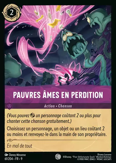 Carte Lorcana - Disney Pauvres âmes en perdition 061/204 Chapitre 09 Fabuleux FAB Neuf FR LorenZone