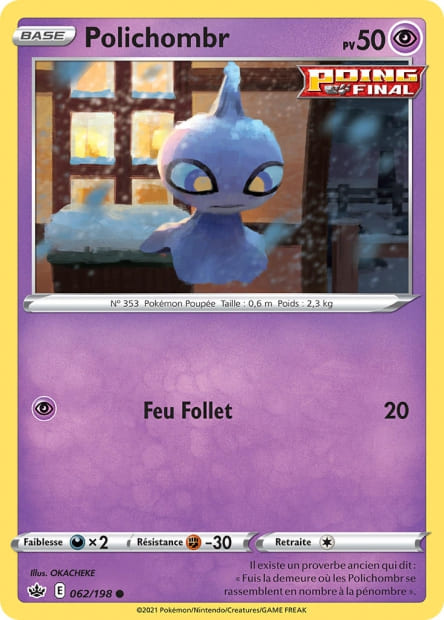 Carte Pokémon Polichombr 062/198 CRE Règne de Glace EB06 Neuf FR LorenZone