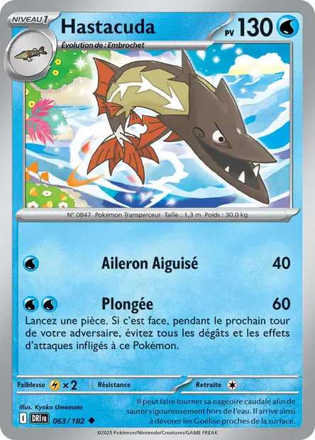 Carte Pokémon Hastacuda 063/182 DRI Rivalités Destinées EV10 Neuf FR LorenZone