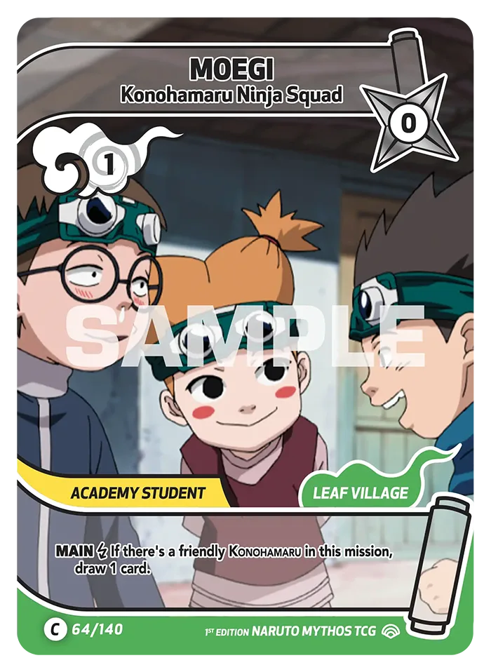 Carte Naruto Mythos Moegi Konohamaru Ninja Squad 064/140 Common Full Art Shinobi Shiren 2ème Chapitre Neuf EN LorenZone