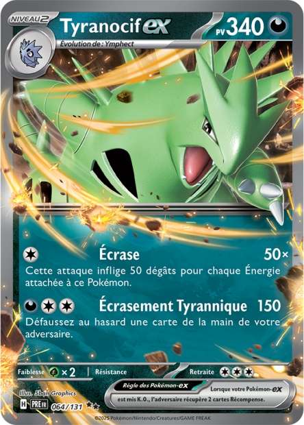 Carte Pokémon Tyranocif EX 064/131 Evolutions Prismatiques PRE EV8_5 Neuf FR LorenZone