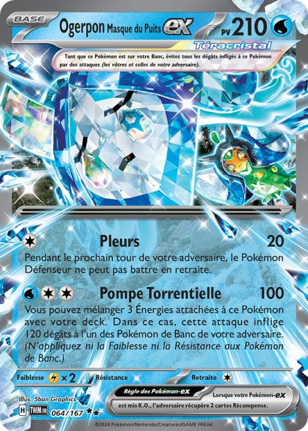 Carte Pokémon Ogerpon Masque du Puits EX 064/167 TWM Mascarade Crépusculaire EV06 Neuf FR LorenZone