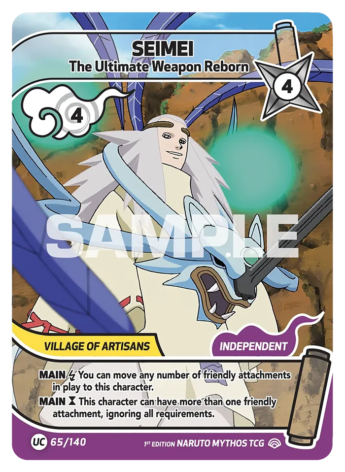 Carte Naruto Mythos Seimei The Ultimate Weapon Reborn 065/140 Uncommon Full Art Shinobi Shiren 2ème Chapitre Neuf EN LorenZone