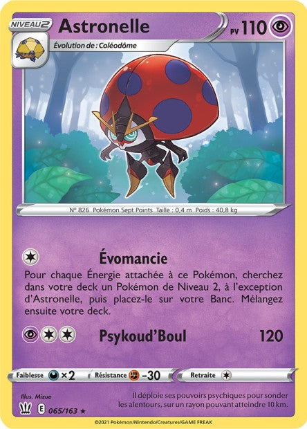Carte Pokémon Astronelle 065/163 SWSH5 Styles de Combat EB05 Neuf FR LorenZone